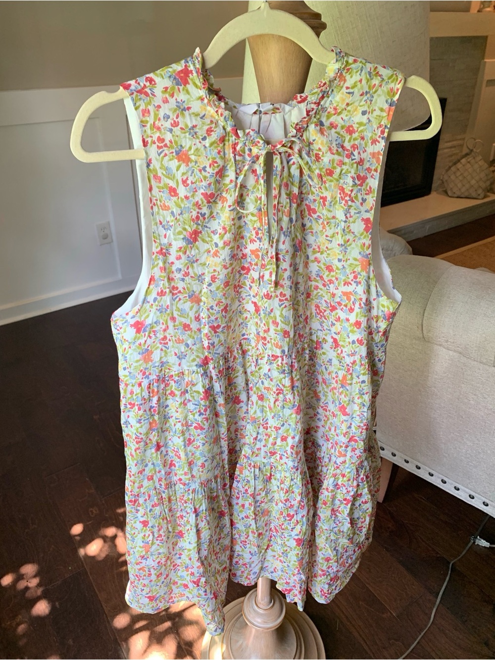BB Dakota Floral Tie-Neck Tiered Sundress